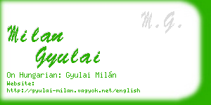 milan gyulai business card